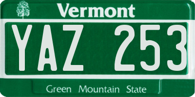 VT license plate YAZ253