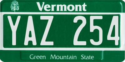 VT license plate YAZ254