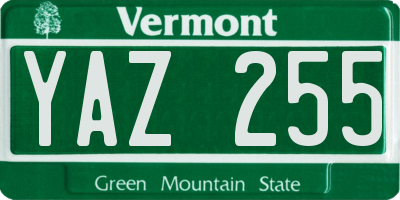 VT license plate YAZ255