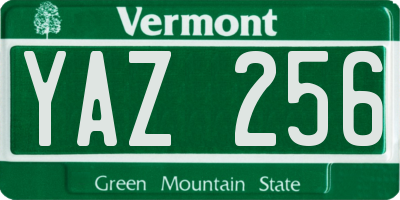 VT license plate YAZ256