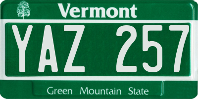 VT license plate YAZ257