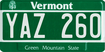 VT license plate YAZ260