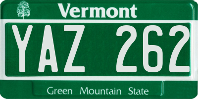 VT license plate YAZ262