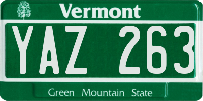 VT license plate YAZ263