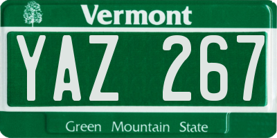 VT license plate YAZ267