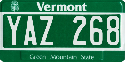 VT license plate YAZ268