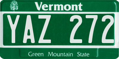VT license plate YAZ272