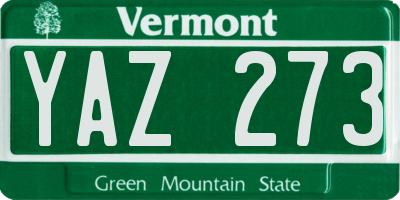 VT license plate YAZ273