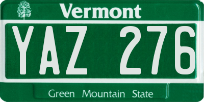 VT license plate YAZ276