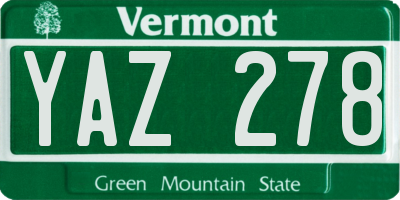 VT license plate YAZ278