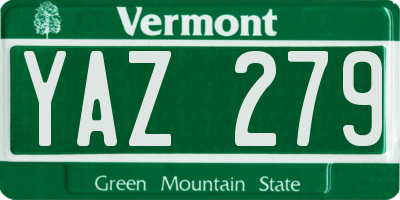 VT license plate YAZ279