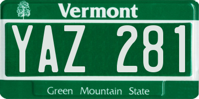 VT license plate YAZ281