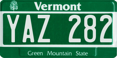 VT license plate YAZ282