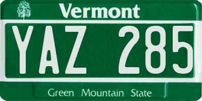 VT license plate YAZ285