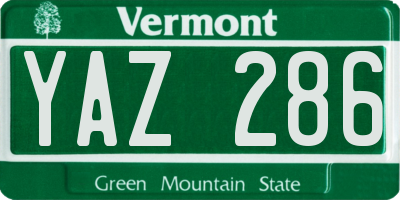 VT license plate YAZ286