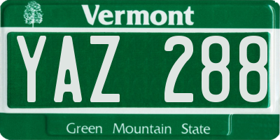 VT license plate YAZ288