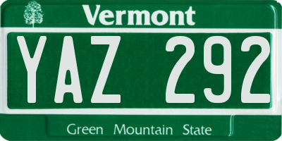 VT license plate YAZ292