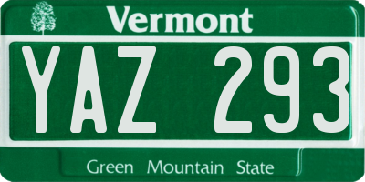 VT license plate YAZ293