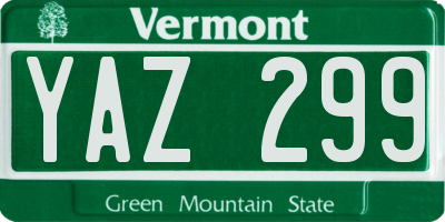 VT license plate YAZ299