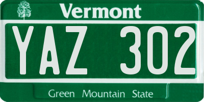 VT license plate YAZ302