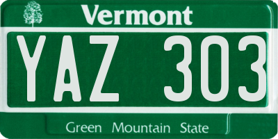 VT license plate YAZ303