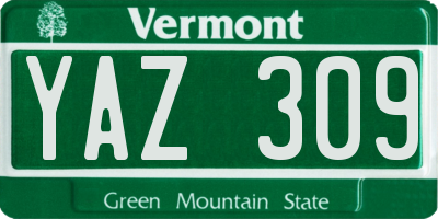 VT license plate YAZ309