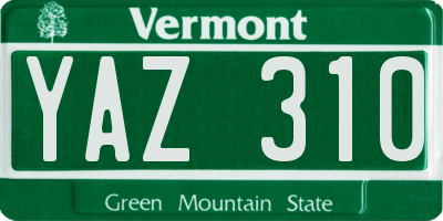 VT license plate YAZ310