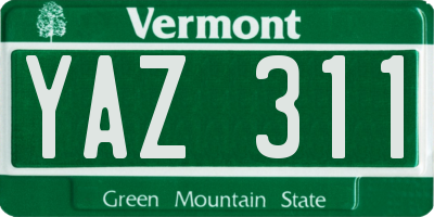 VT license plate YAZ311