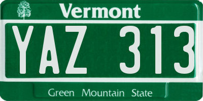 VT license plate YAZ313