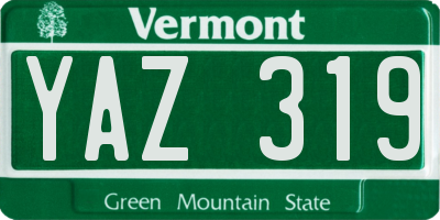 VT license plate YAZ319