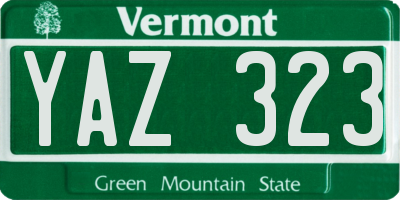 VT license plate YAZ323