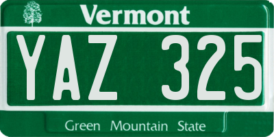 VT license plate YAZ325