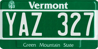 VT license plate YAZ327