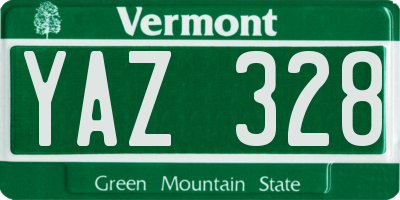 VT license plate YAZ328