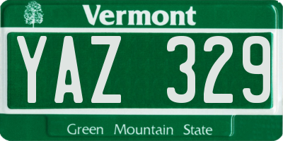 VT license plate YAZ329