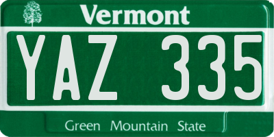VT license plate YAZ335