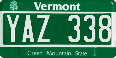VT license plate YAZ338