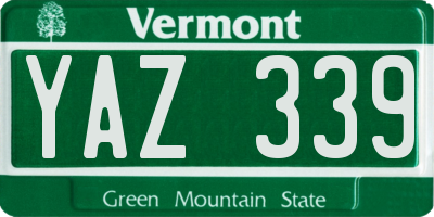 VT license plate YAZ339