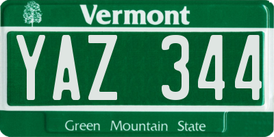 VT license plate YAZ344