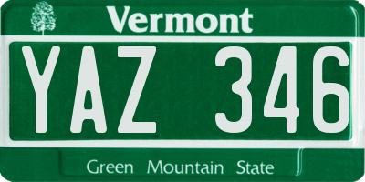VT license plate YAZ346