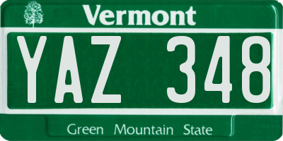 VT license plate YAZ348