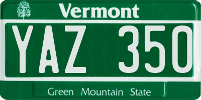 VT license plate YAZ350