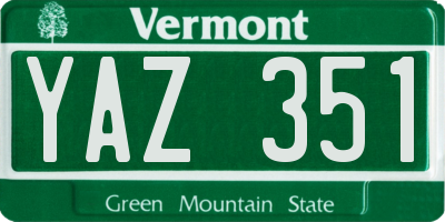 VT license plate YAZ351
