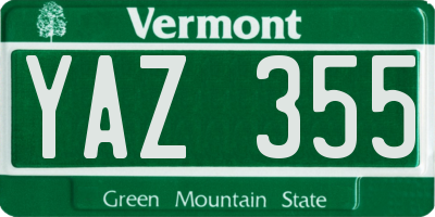 VT license plate YAZ355