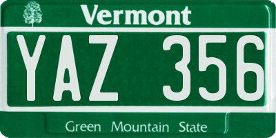 VT license plate YAZ356