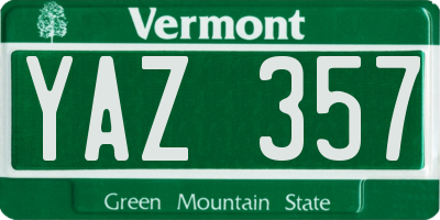 VT license plate YAZ357