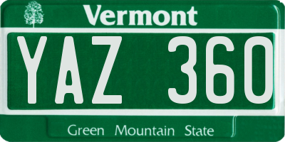 VT license plate YAZ360