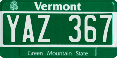 VT license plate YAZ367