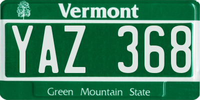 VT license plate YAZ368