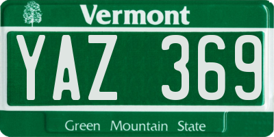 VT license plate YAZ369